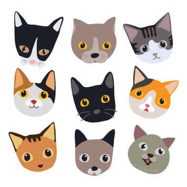 Kediler sketch vektör karakter tasarımı