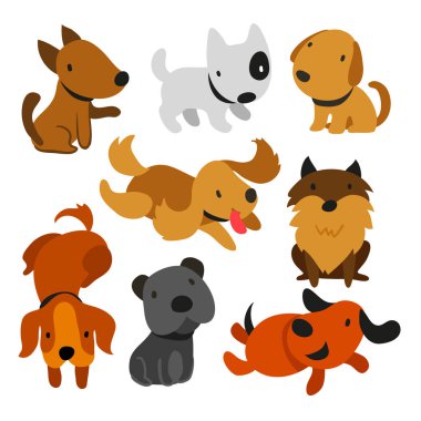 Köpekler karakter toplama tasarımı