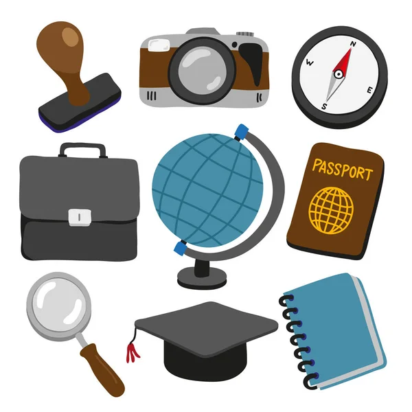 Travel Collection Vector Design — Stock Vector