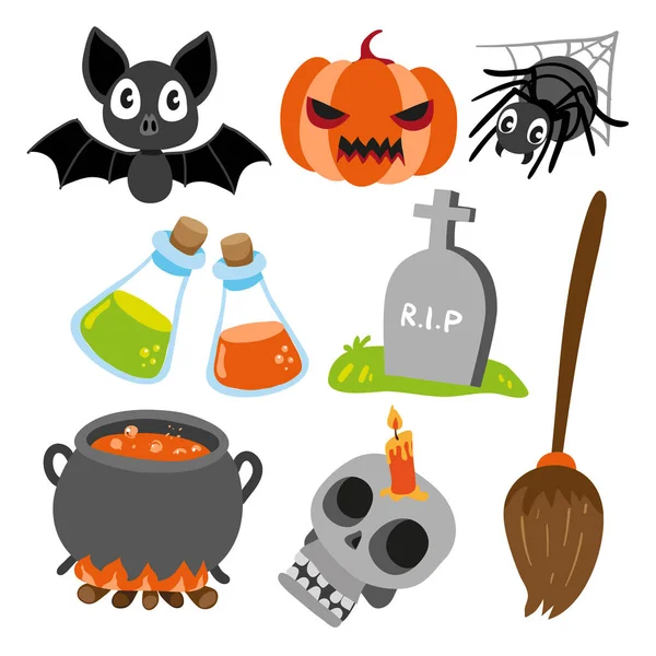 Halloween Elementos Design Coleção —  Vetores de Stock