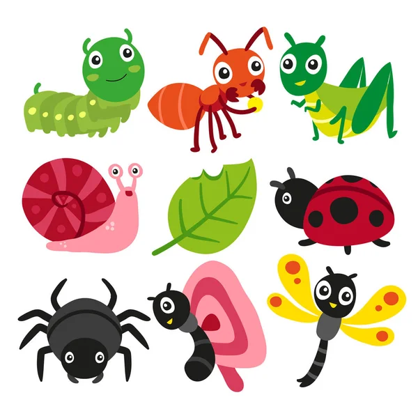 Bugs Collection Insect Vector Design — Stock Vector