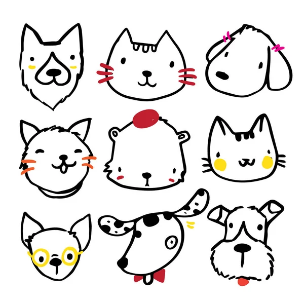 Desenho Personagem Gato Cão —  Vetores de Stock