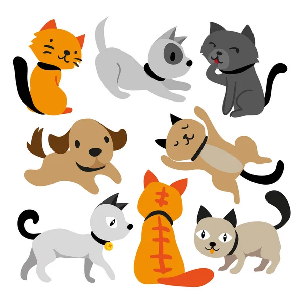 Kočka Pes Charakter Designu — Stockový vektor