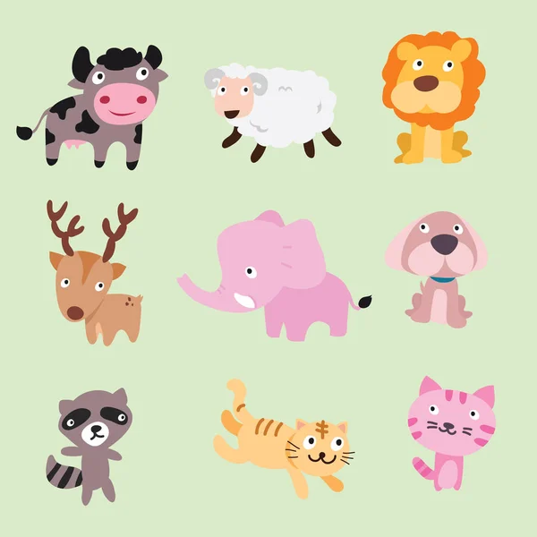 Animales Vector Carácter Diseño — Vector de stock