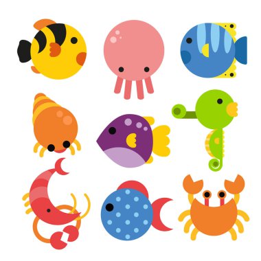 okyanus vektör toplama tasarım