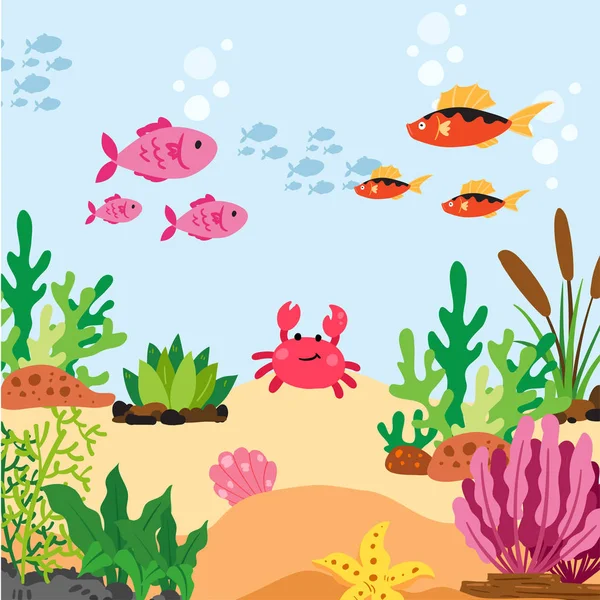 Ocean Animals Collection Design — Stock Vector