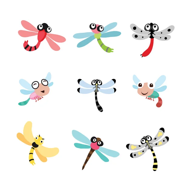 Dragonfly Characterdesign Collectie — Stockvector