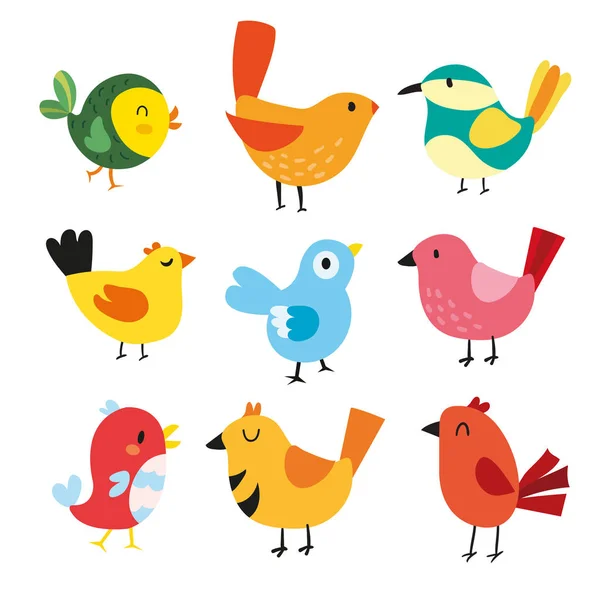 Birds Character Vector Design — Stock Vector