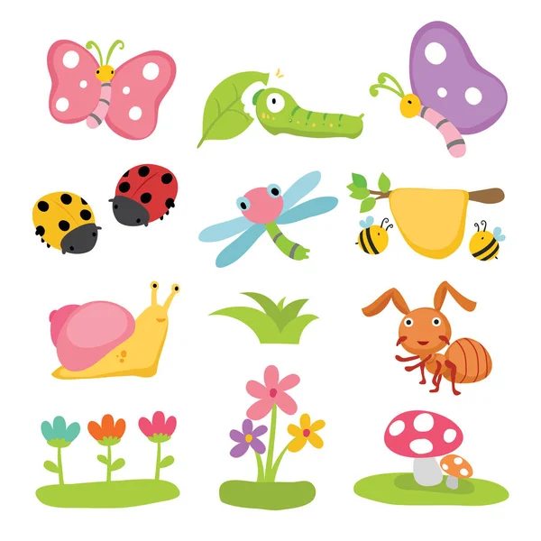 böcekler karakter vektör tasarımı