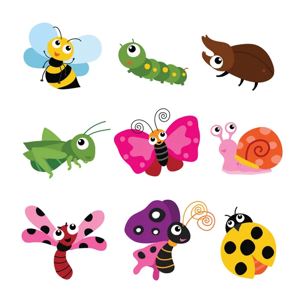 Insects Character Vector Design — Stock Vector