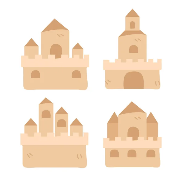 Disegno Vettoriale Castello Sabbia — Vettoriale Stock