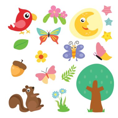 hayvan karakter tasarımı, Bahçe vektör set