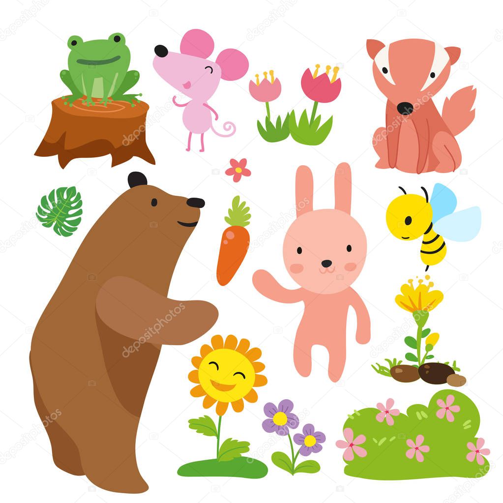 animals character design, wildlife vector collection