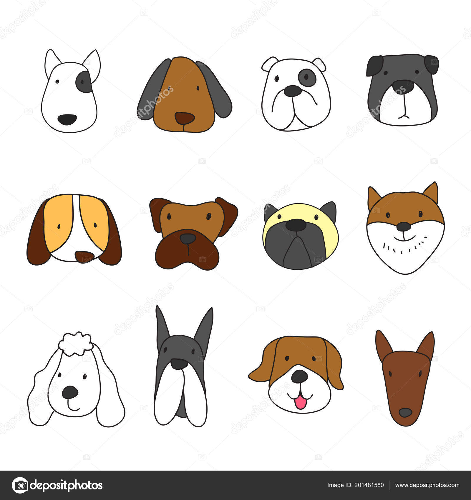 Animals Head Character Design Dogs Vector Collection Design Stock Vector C Terdpongdesign Gmail Com 201481580