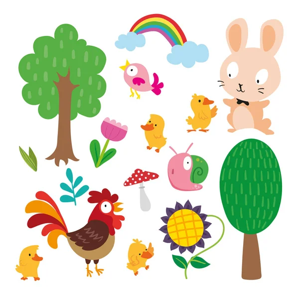 Animals Character Design Wildlife Vector Collection — Stock Vector