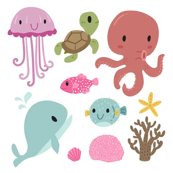 yaban hayatı vektör toplama tasarımı, deniz vektör toplama