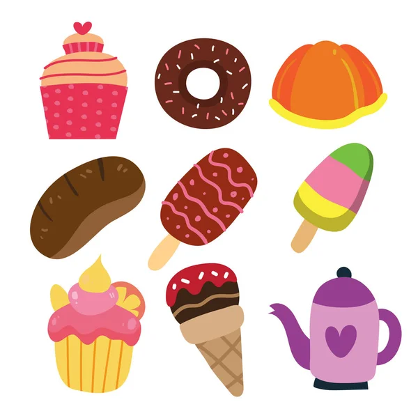 Dessert Vector Collection Design Bakery Vector Collection Design — Stock Vector