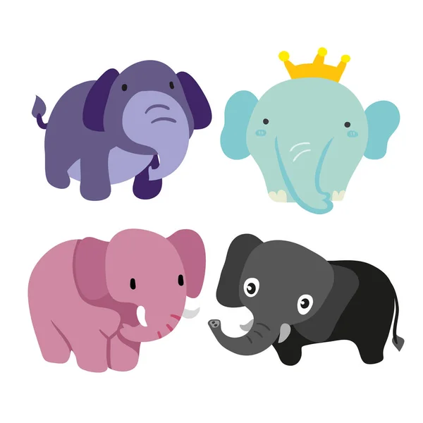 Ελέφαντας Χαρακτήρα Διανυσματική Σχεδίαση Ζώα Φορέα Σχεδιασμού Ελέφαντας Σετ — Διανυσματικό Αρχείο