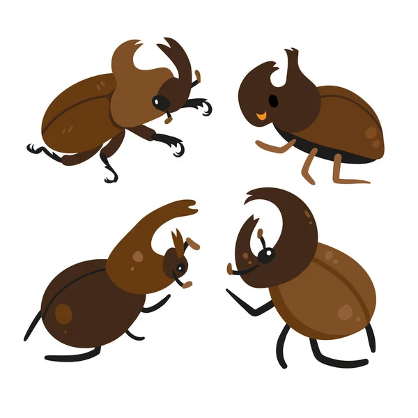 Beetle Vector Collection Design Animals Vector Design Insect Vector Design — Stock Vector