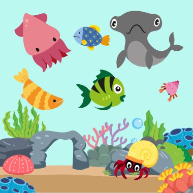 okyanus arka plan vektör tasarımı, deniz arka plan vektör tasarımı