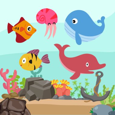 okyanus arka plan vektör tasarımı, deniz arka plan vektör tasarımı