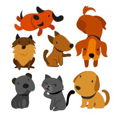 kedi ve köpek toplama tasarım, evde beslenen hayvan vektör toplama tasarım vektör