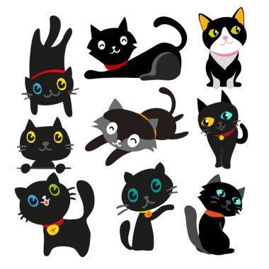 kedi vektör toplama tasarım, yavru kedi vektör toplama tasarım