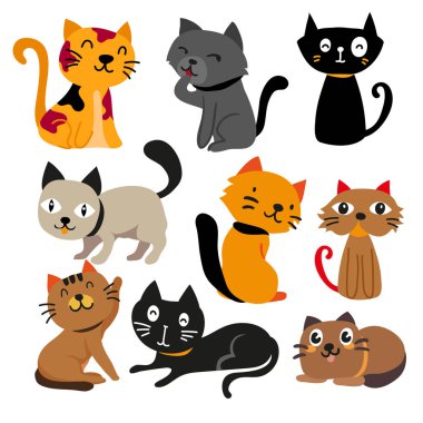 kedi vektör toplama tasarım, yavru kedi vektör toplama tasarım