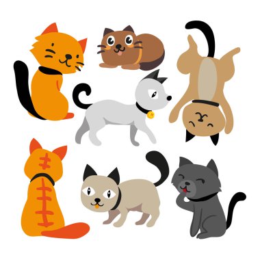 kedi vektör toplama tasarım, yavru kedi vektör toplama tasarım