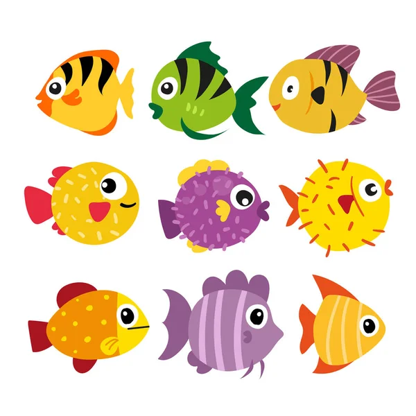 Balık vektör toplama tasarımı, balık karakter vektör tasarımı