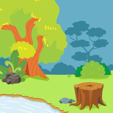 Bahçe vektör toplama tasarım, peyzaj vektör tasarımı, ağaç vektör tasarımı