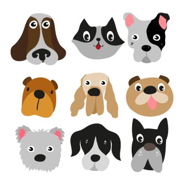 köpek karakter vektör tasarımı, köpek vektör toplama tasarım