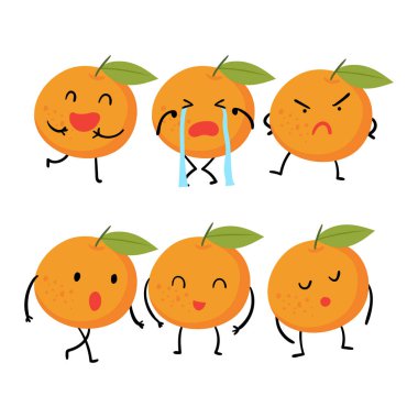 turuncu karakter vektör tasarım, turuncu vektör toplama tasarımı
