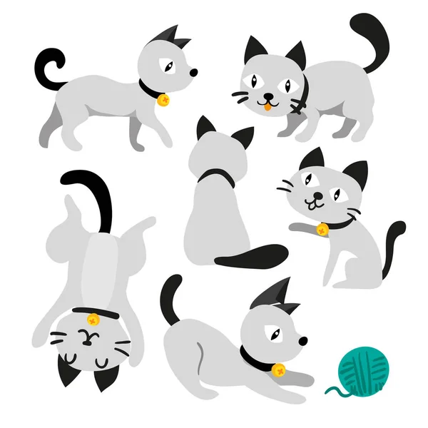 Desenho Vetor Caráter Gato Projeto Vetor Caráter Dos Animais —  Vetores de Stock