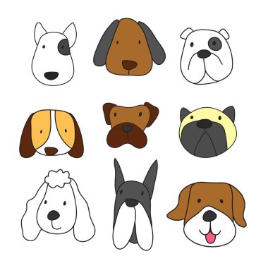 köpek karakter vektör tasarımı, hayvan toplama tasarım vektör