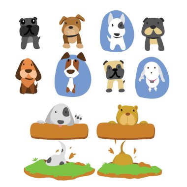köpek karakter vektör tasarımı, hayvan toplama tasarım vektör