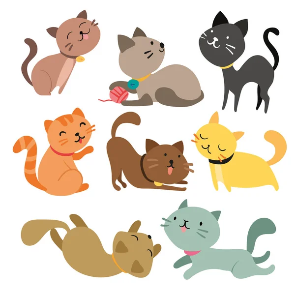 Kočičí Charakter Vektorový Design Zvířata Vektorové Kolekce Design — Stockový vektor