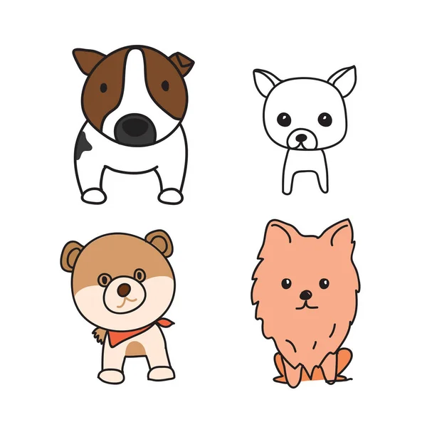 Σκυλί Χαρακτήρα Διανυσματική Σχεδίαση Ζώα Φορέα Συλλογής Σχεδίασης — Διανυσματικό Αρχείο