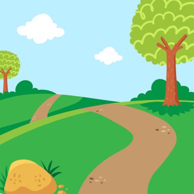 doğal peyzaj, karikatür çizim tarzı, Doğa arka plan