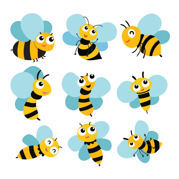 Bee Vector Collectie Design Vector Characterdesign Bee — Stockvector