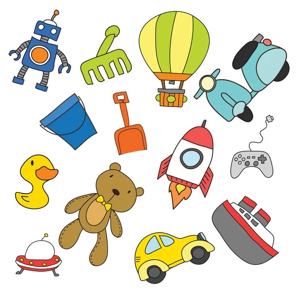 グッズ ベクトル コレクション デザイン 子供のおもちゃのベクトル コレクション デザイン — ストックベクタ