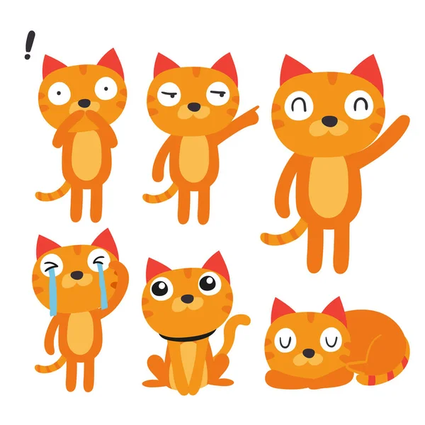 Conception Collection Personnages Chat Conception Collection Vectorielle Chat — Image vectorielle