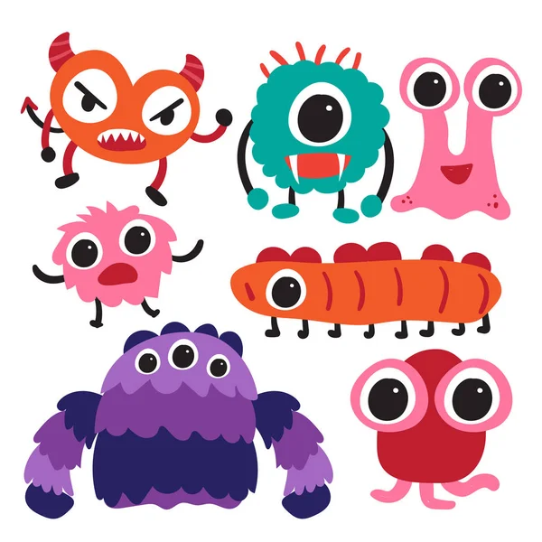 Monster Charakter Collection Design Monster Vektor Collection Design — Stockvektor