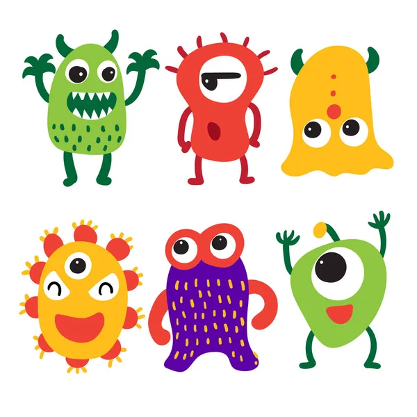 Design Coleção Personagens Monstro Design Coleção Vetores Monstro — Vetor de Stock