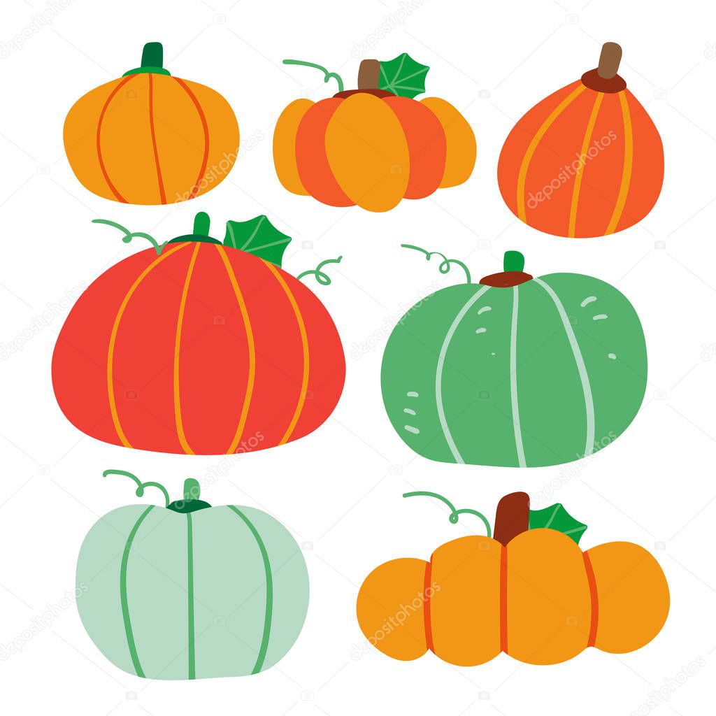 pumpkin vector collection design, pumpkin vector set design