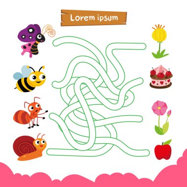 oyun vektör tasarımı eşleşen hayvanlar oyun vektör tasarımı, labirent