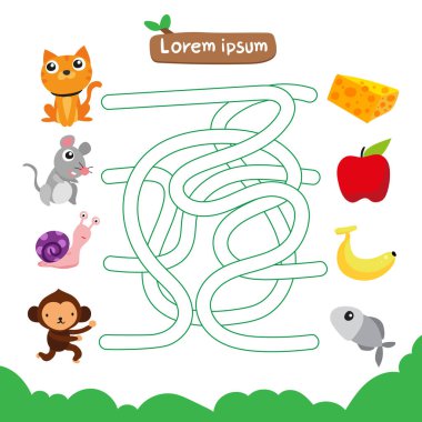 oyun vektör tasarımı eşleşen hayvanlar oyun vektör tasarımı, labirent