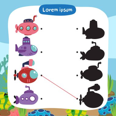 denizaltı oyun vektör tasarımı, oyun vektör tasarımı eşleşen gemi eşleştirme