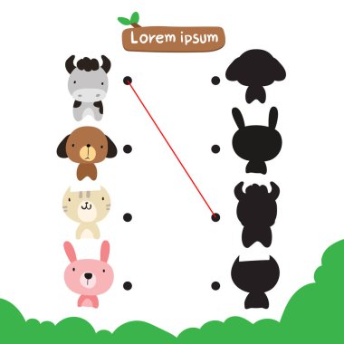 Hayvanlar oyun vektör tasarımı, yaban hayatı oyun vektör tasarımı eşleştirme eşleştirme