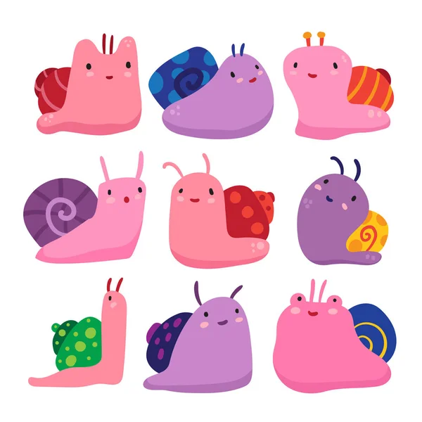 snails character collection design, insect vector collection design